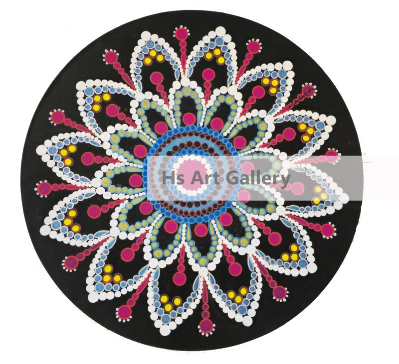 Mandala Art 4 on Circle Canvas