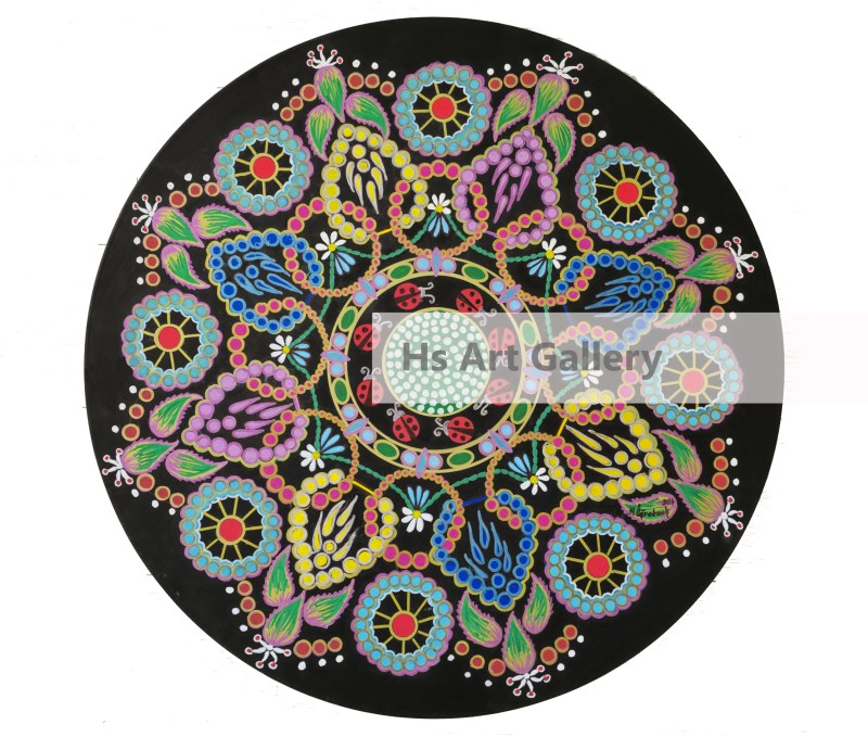 Mandala Art 5 on Circle Canvas