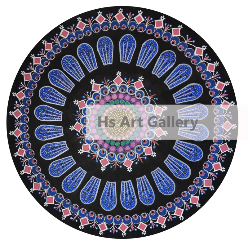 Mandala Art 6 on Circle Canvas