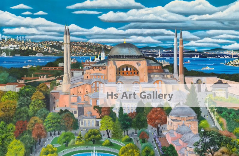 Hagia Sophia Mosque İstanbul Oil Painting Big Wall Art