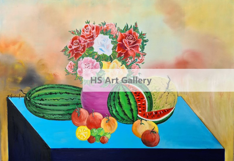 Flowers and Fruits Oil Painting Artwork