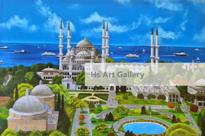 Sultanahmet Mosque İstanbul Oil Painting	 Artwork
