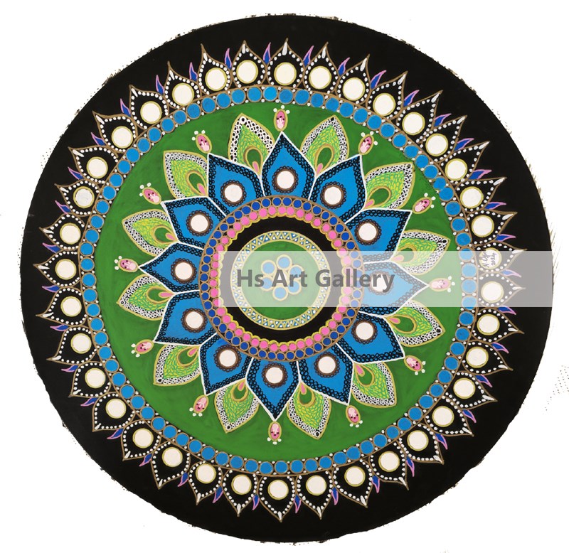 Mandala Art 2 on Circle Canvas