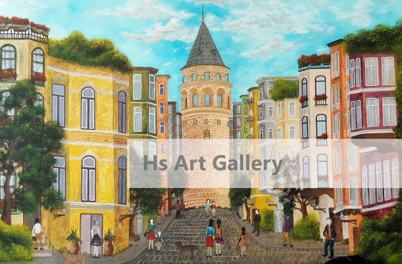 Galata Tower Oil Painting
