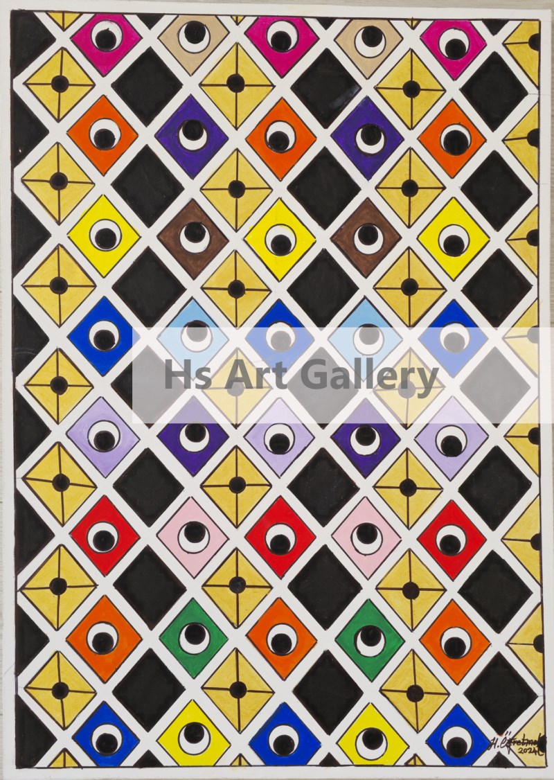 Geometric Artwork with Diamond Shapes