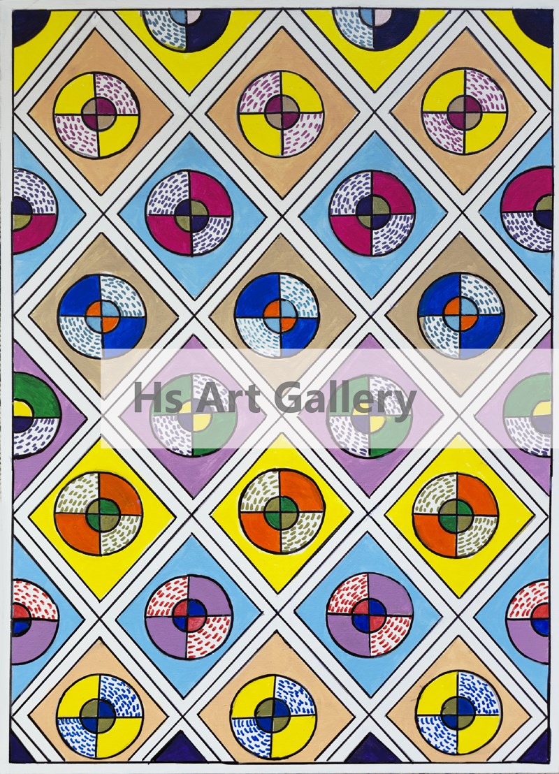 Geometric Artwork with Circle Shapes
